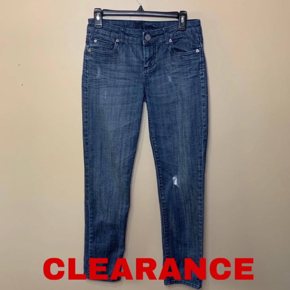 Kut from the Kloth Mid Rise Distress Skinny Jean